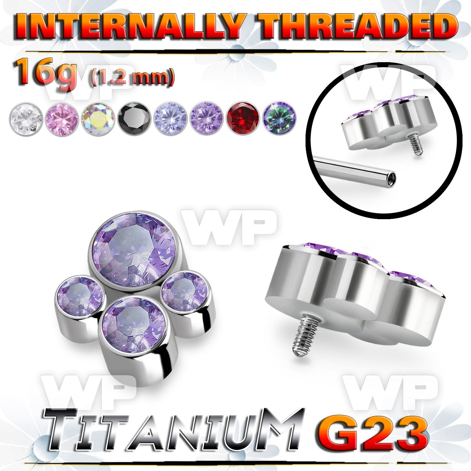 h3xgkk8u titanium top four bezel cz cluster