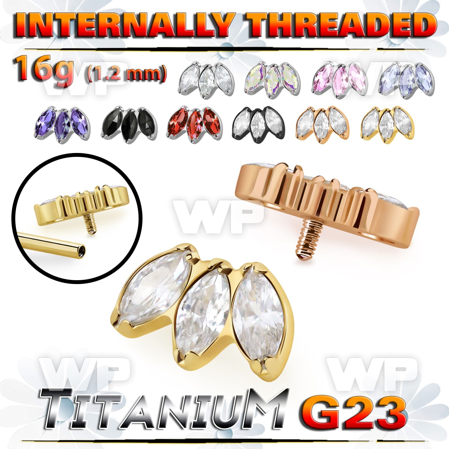 h3xgkz8u titanium top three claw marquise cz