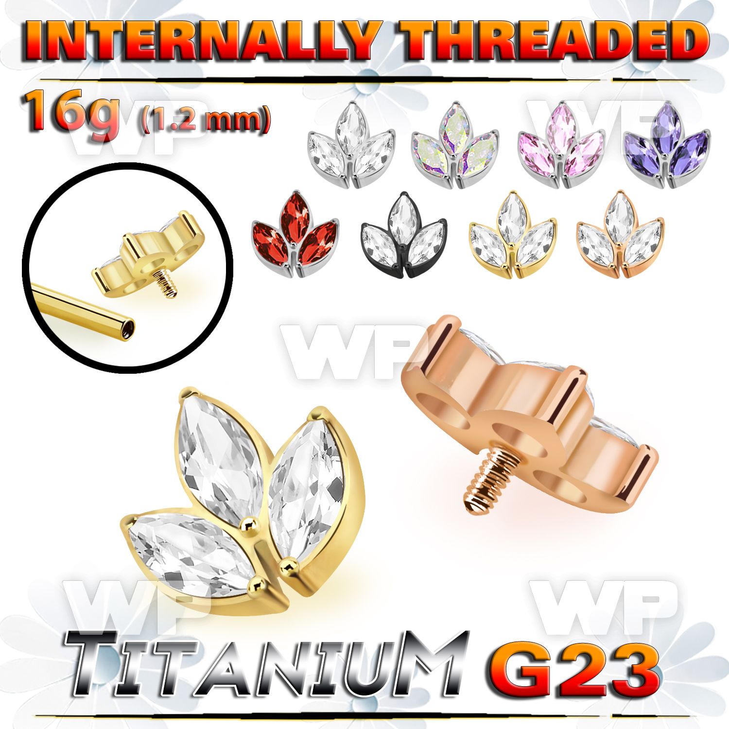 h3xgzp8u titanium leaf top three marquise cz