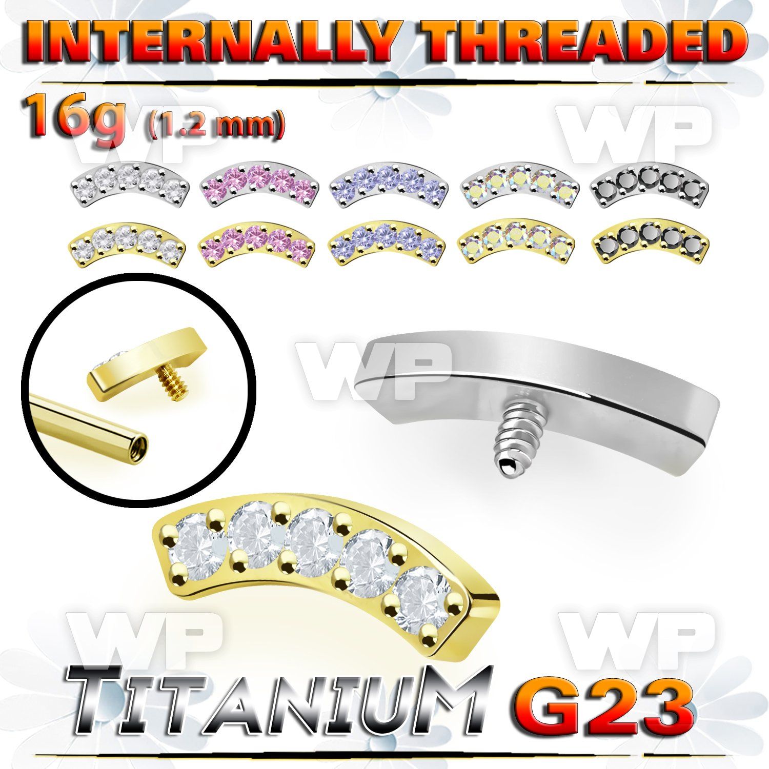 h3xgzz8u pvd finish implant grade titanium five curved top