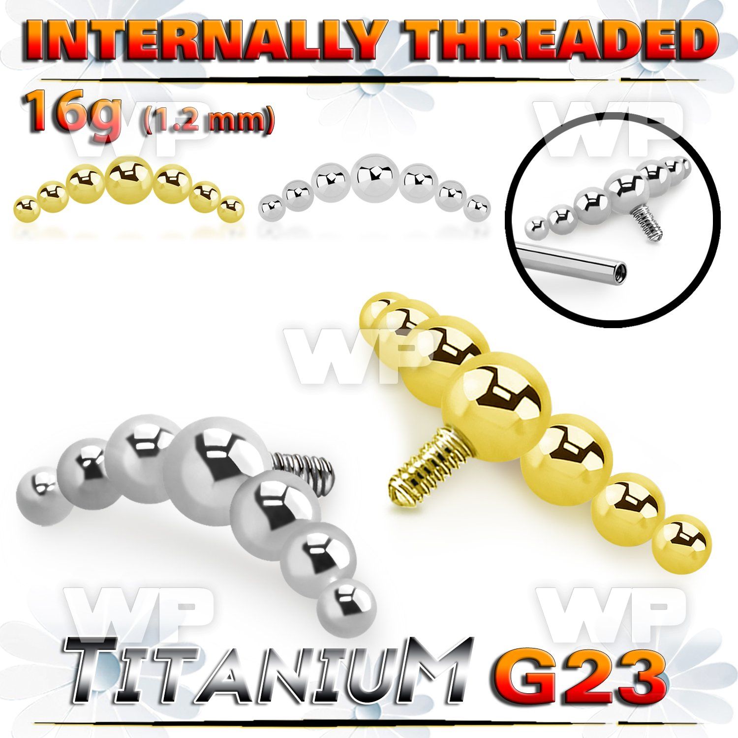 h3xk8u titanium curved shaped top seven bead balls