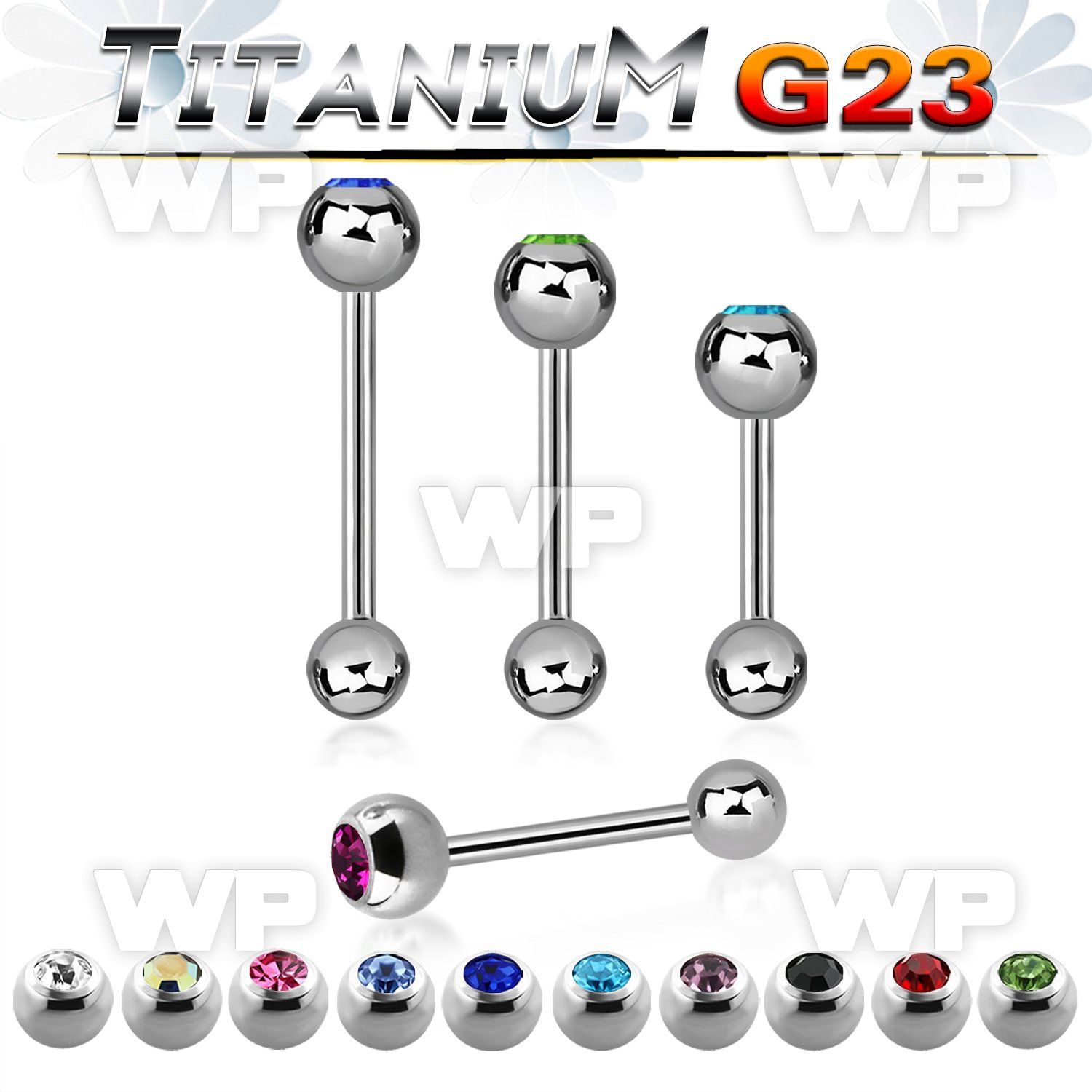 h446 g23 titanium tongue bar 1 6mm 6mm press fit jewel ball tongue piercing