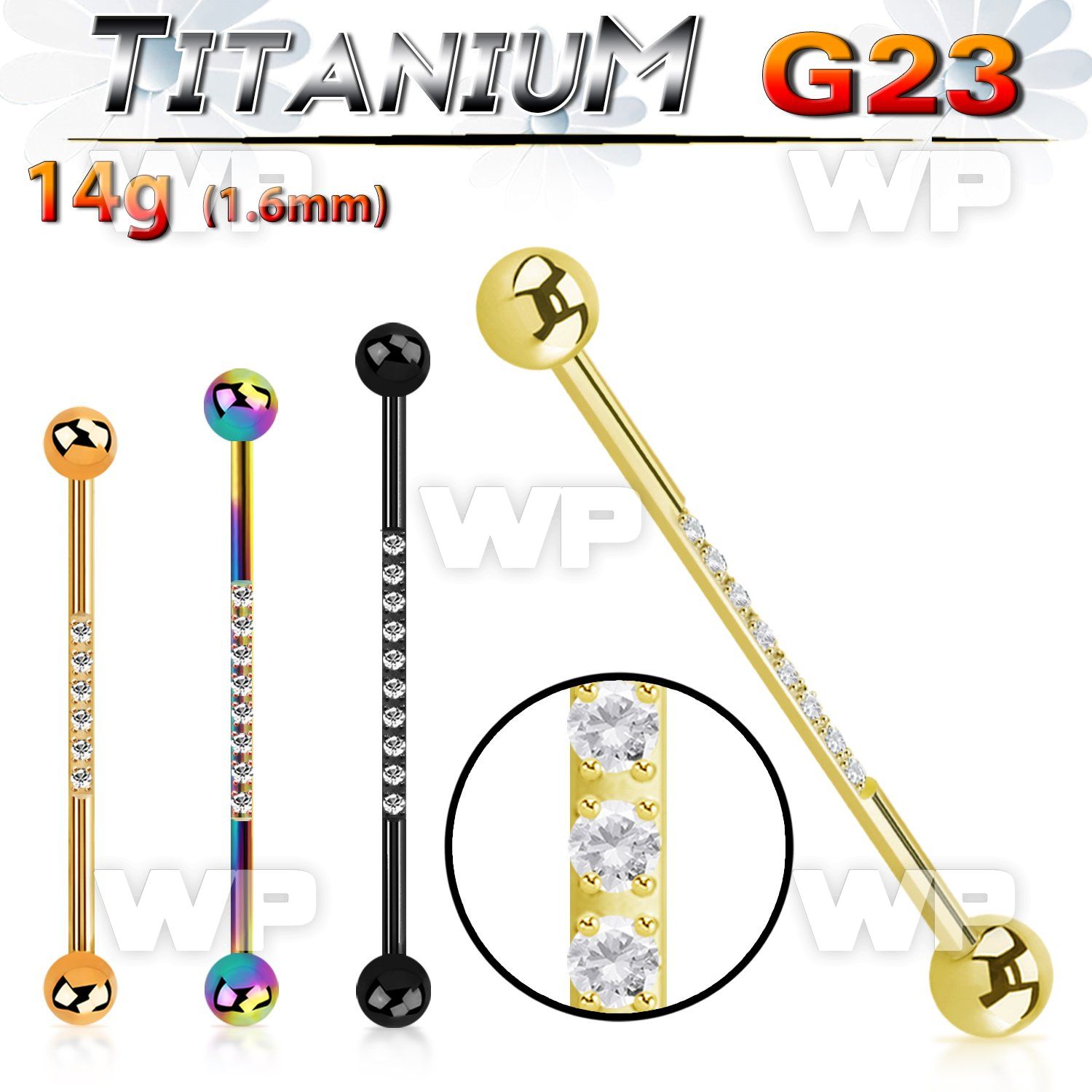 h448u1gr pvd finish titanium industrial straight bar 14g cz