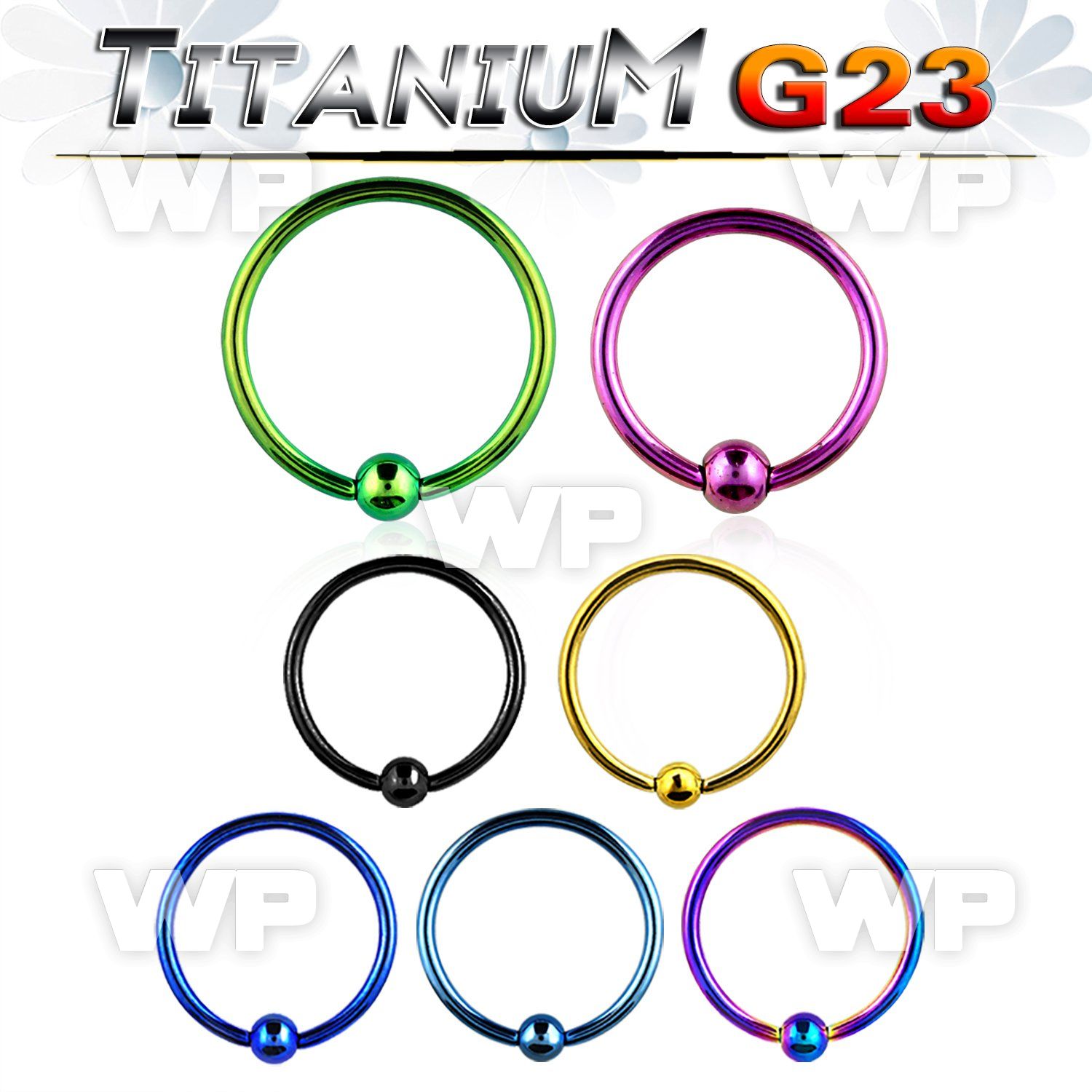 h46aret3 ion plated g23 titanium captive bead ring 1mm 2 5mm bal ear lobe piercing
