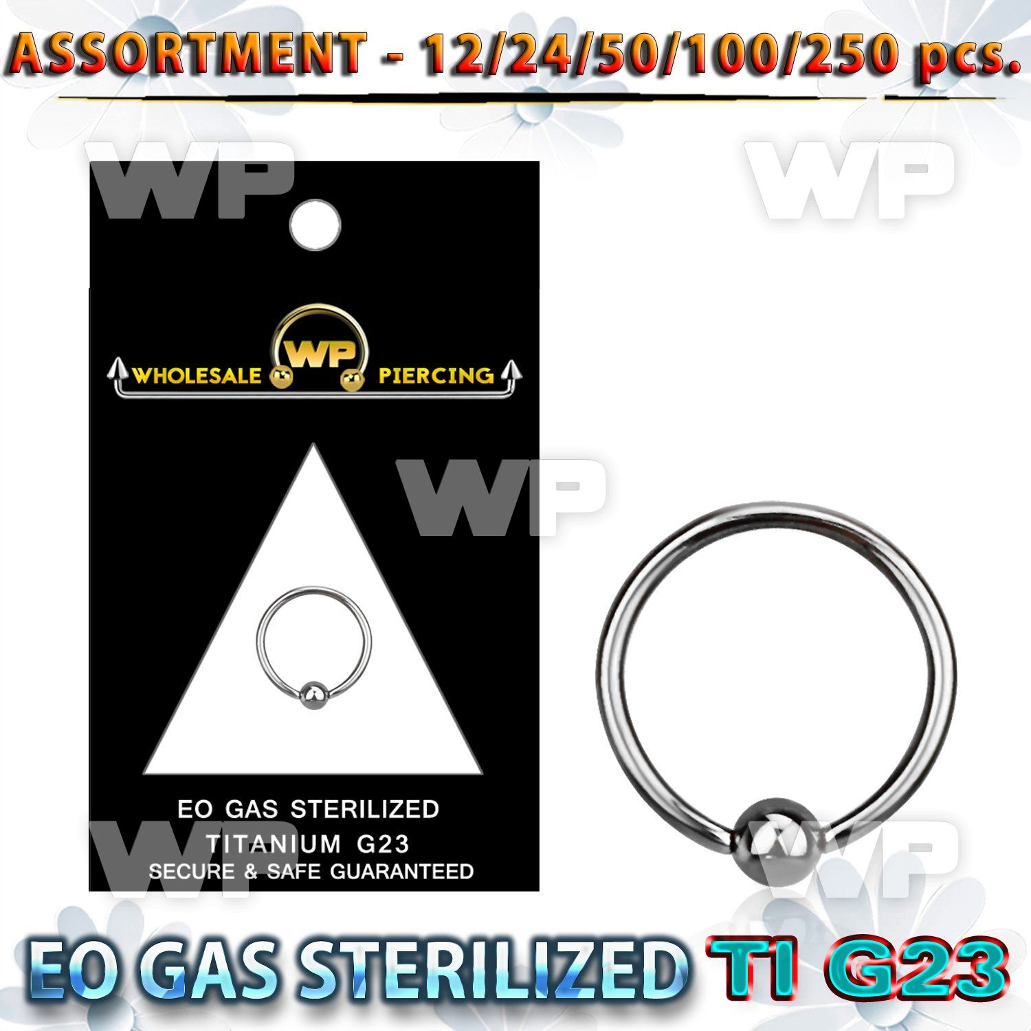 h4b20lt g23 titanium captive bead ring 1mm 3mm ball ear lobe piercing