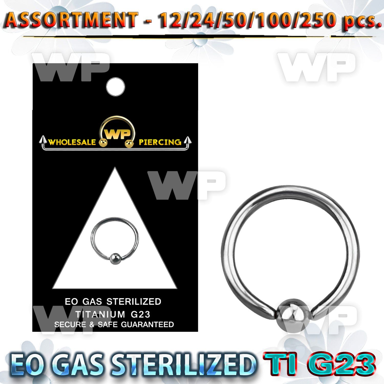 h4b20tt g23 titanium captive bead ring 1 2mm 3mm ball ear lobe piercing