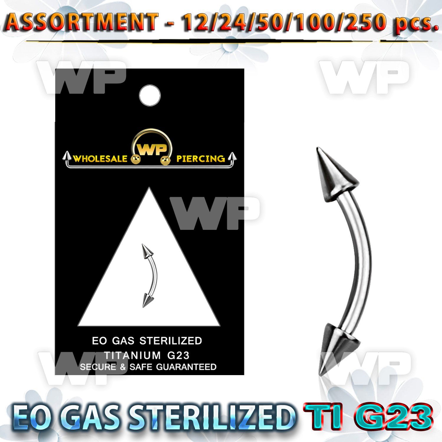 h4b20y9 g23 titanium micro banana 1 2mm 3mm cones length 5 16 eyebrow piercing