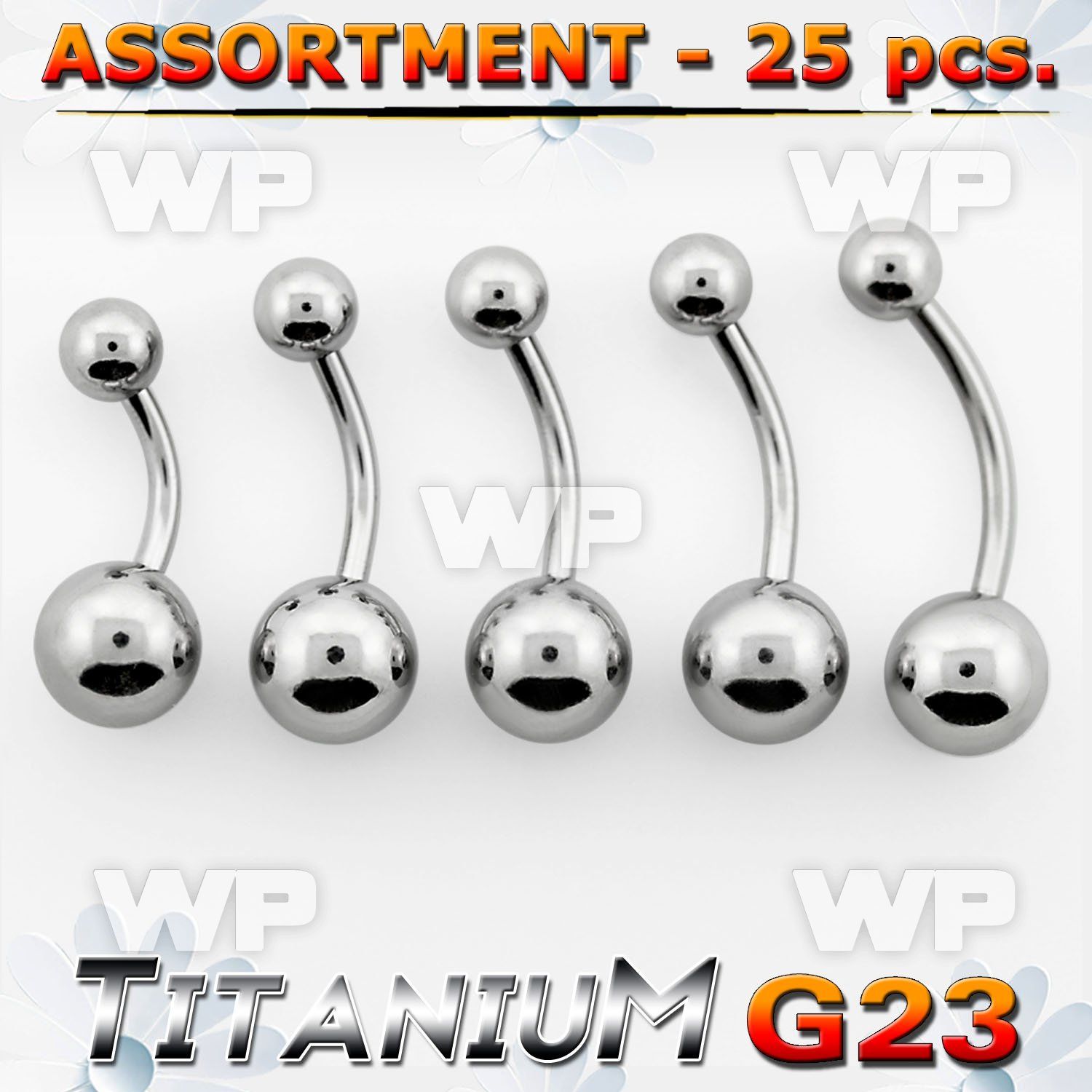 h4b2e9y g23 titanium belly bananas 1 6mm 5 8mm ball belly piercing