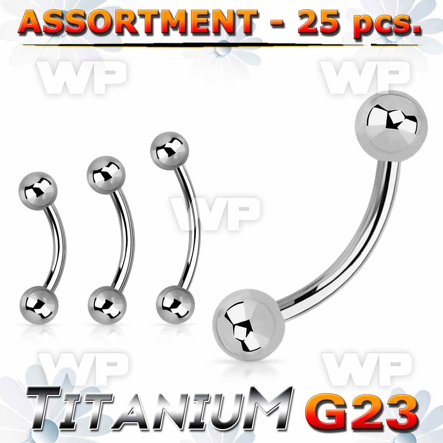 h4b2et g23 titanium micro banana 1 2mm 3mm ball eyebrow piercing