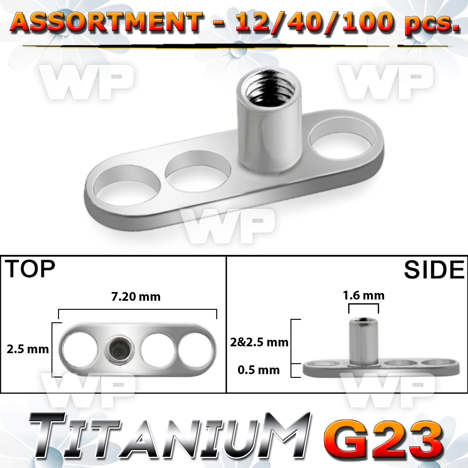 h4b2zpz solid g23 titanium dermal anchor base part holes as low belly piercing