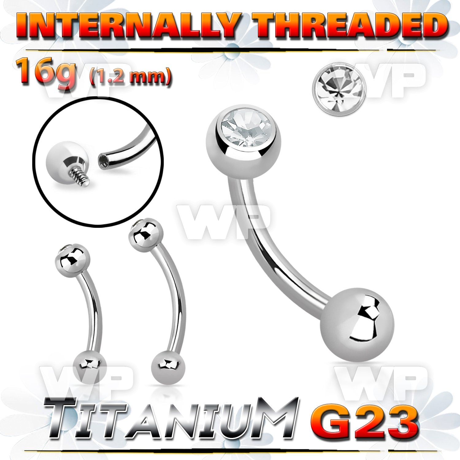 h4u408uc403 titanium bananabell 16g jeweled ball internal
