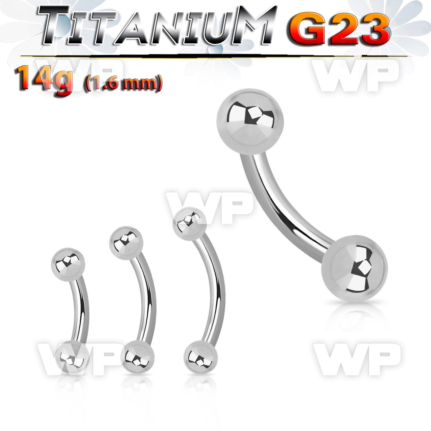 h4u4z titanium bananabell 14g two 3mm plain balls
