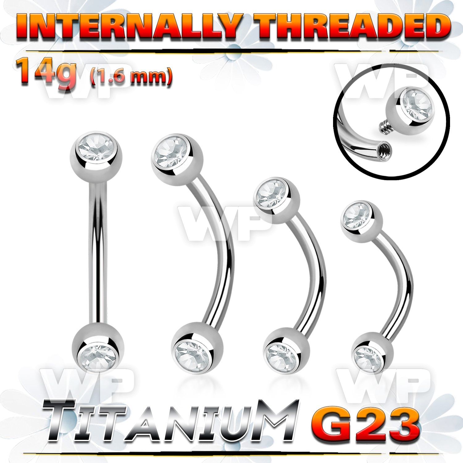 h4uc48 titanium bananabell 14g jeweled balls internal