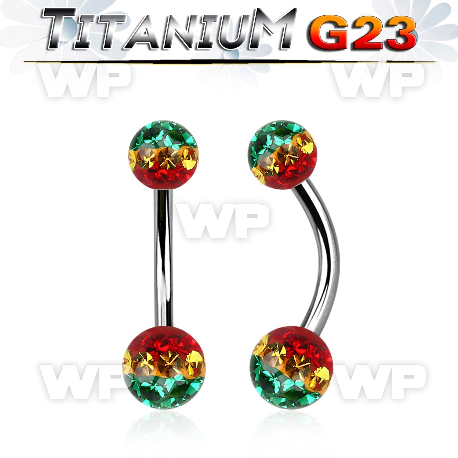 h4uda3a g23 titanium belly ring 5mm 6mm ferido glued multi crys belly piercing