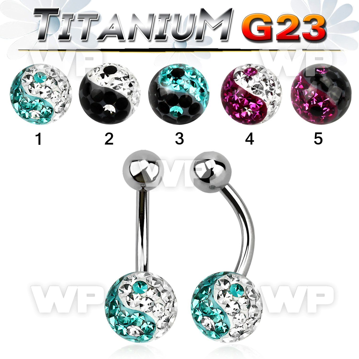 h4udatn g23 titanium belly ring 5mm top titanium ball 8mm multi belly piercing