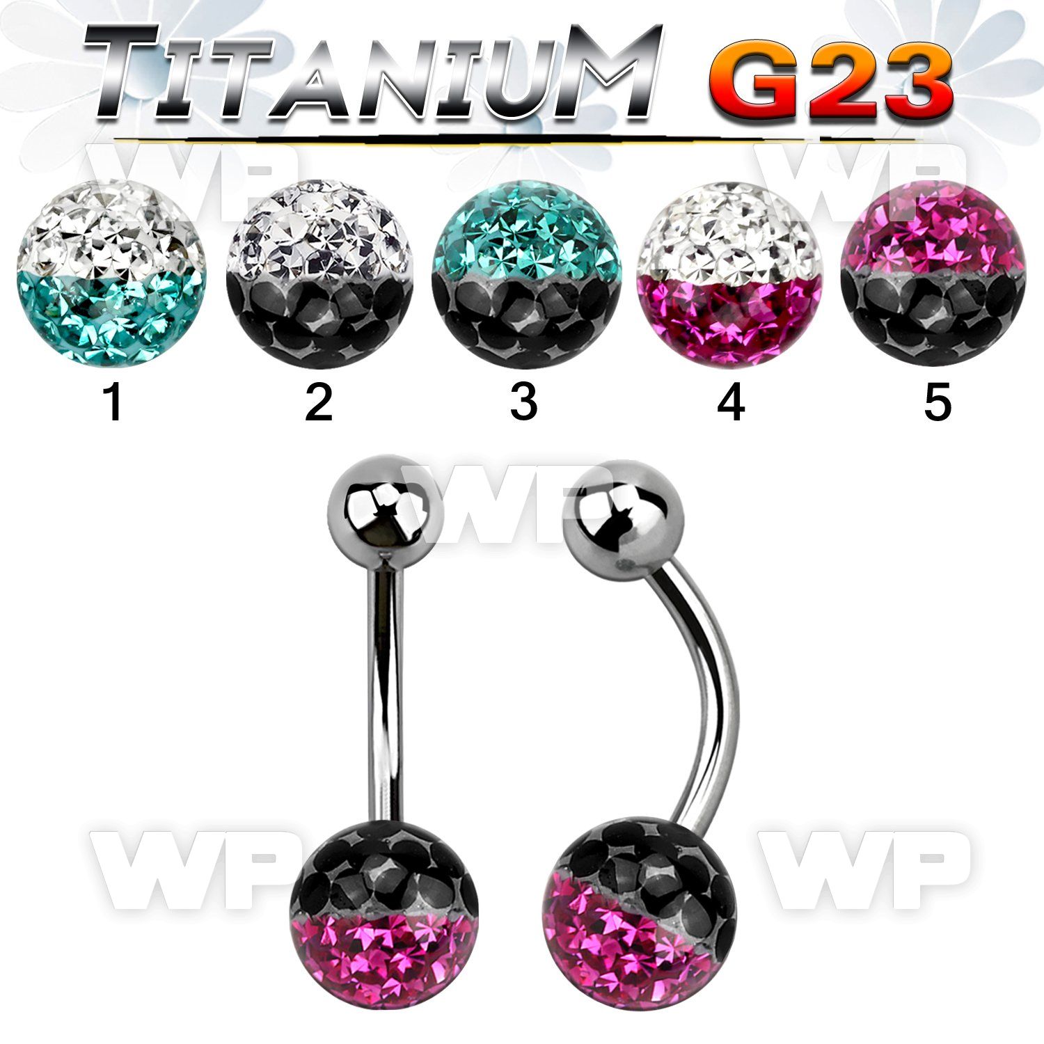h4udatw g23 titanium belly ring 5mm top titanium ball an 8mm belly piercing