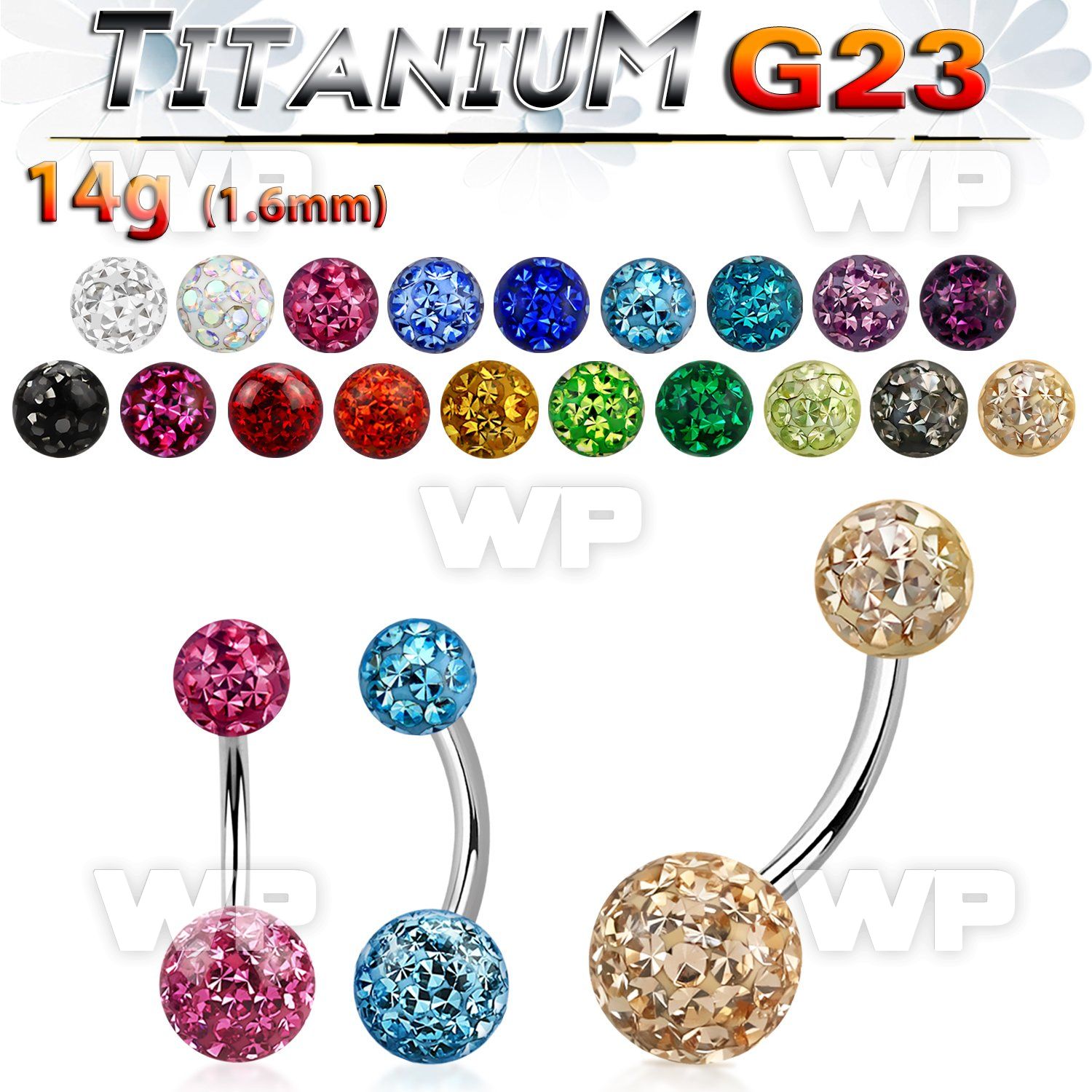 h4udayt g23 titanium belly ring 6mm 8mm resin covered ferido belly piercing