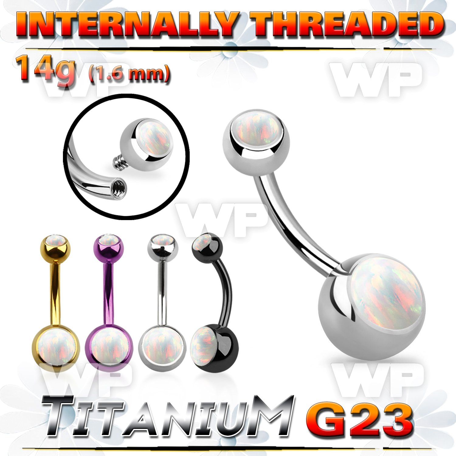 h4uk5i8u pvd finish titanium navel bananabell 14g internal