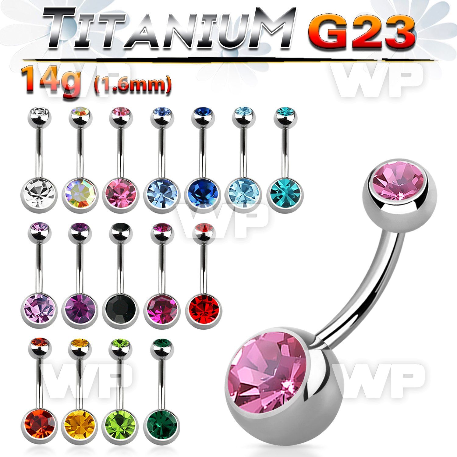 h4uk6i g23 titanium belly ring 8mm 5mm press fit jewel ball belly piercing