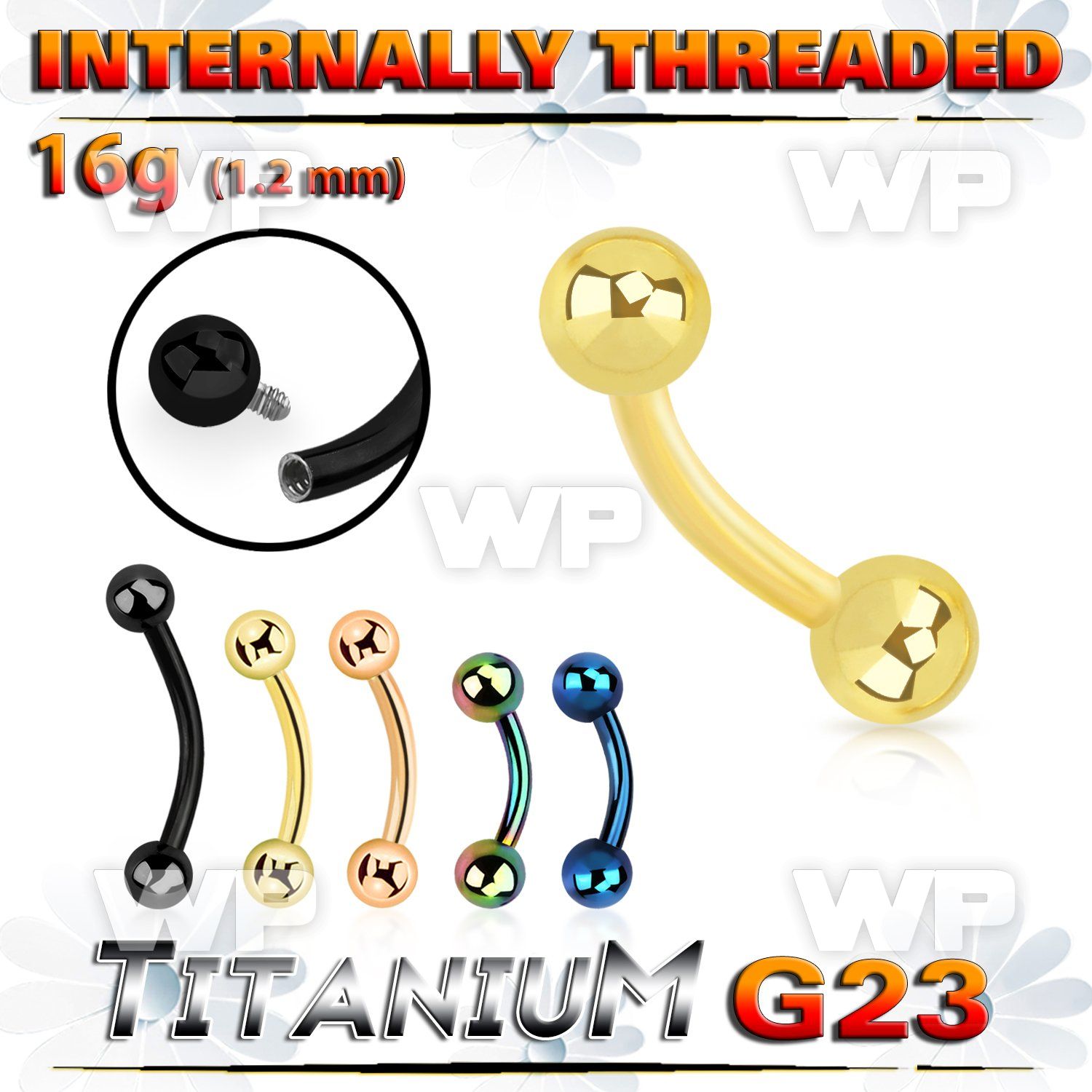 h4uw48ur pvd finish titanium bananabell 16g balls internal