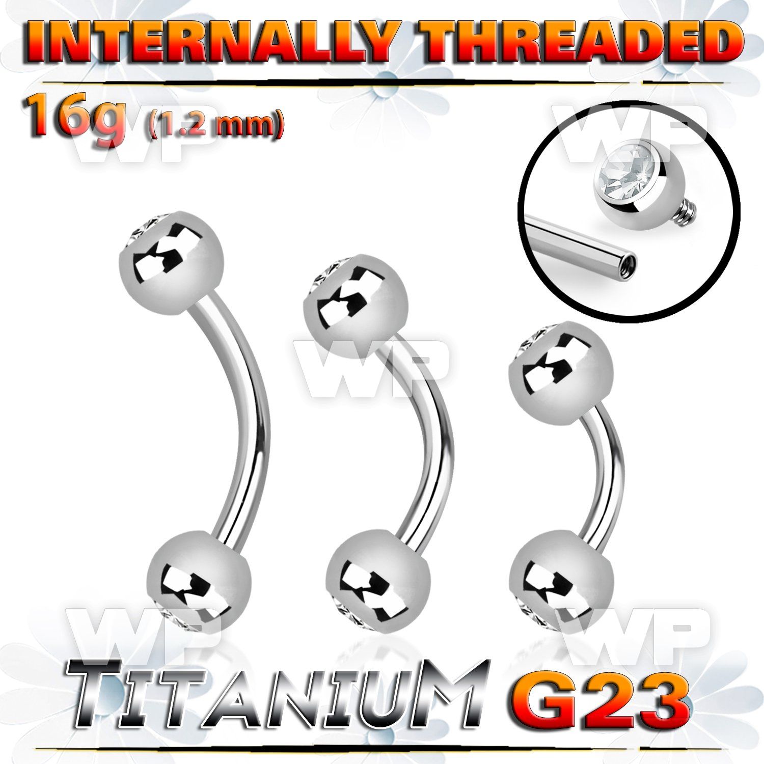 h4uwc408 titanium brow bananabell jewel balls internal