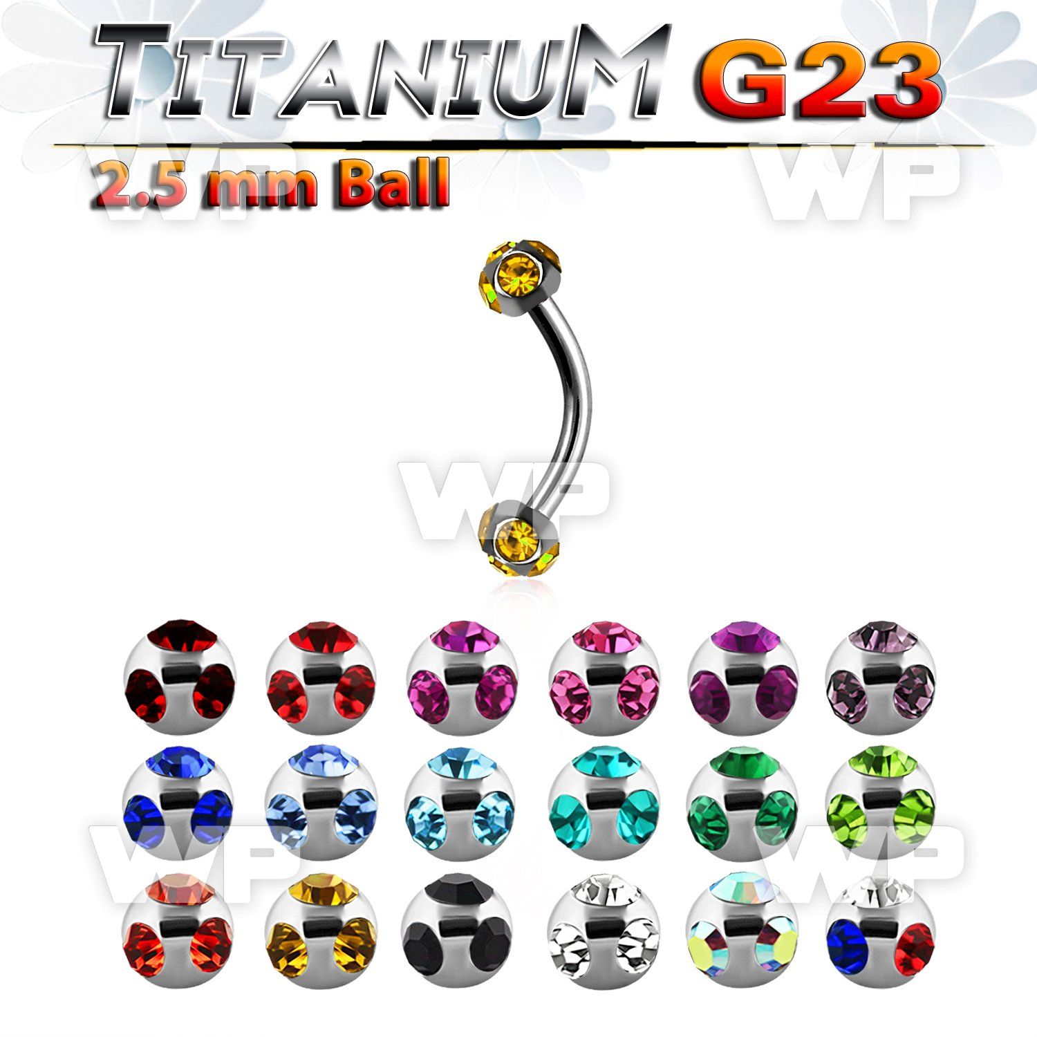 h4uwjcks g23 titanium cbr horseshoe 1 2mm 2 5mm multi jewel ball belly piercing