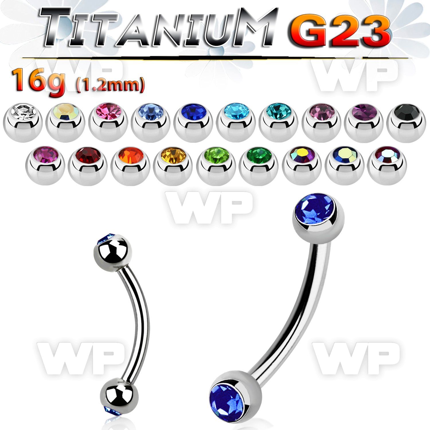 h4uwk6 g23 titanium micro banana 1 2mm 3mm bezel jewel ball eyebrow piercing