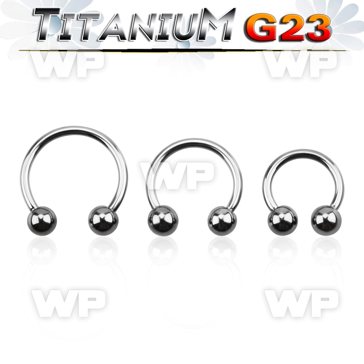 h644s g23 titanium cbr horseshoe 1 6mm 5mm ball belly piercing