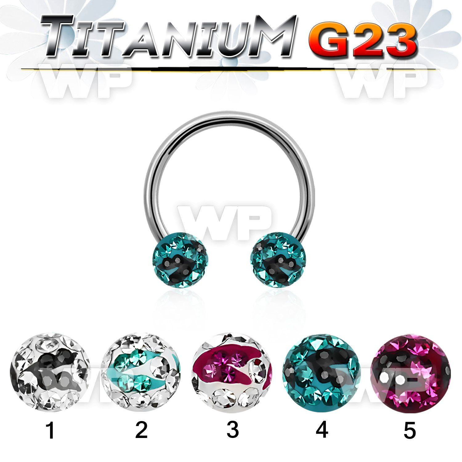 h64day6 g23 titanium cbr horseshoe 1 6mm 6mm ferido glued multi ear lobe piercing