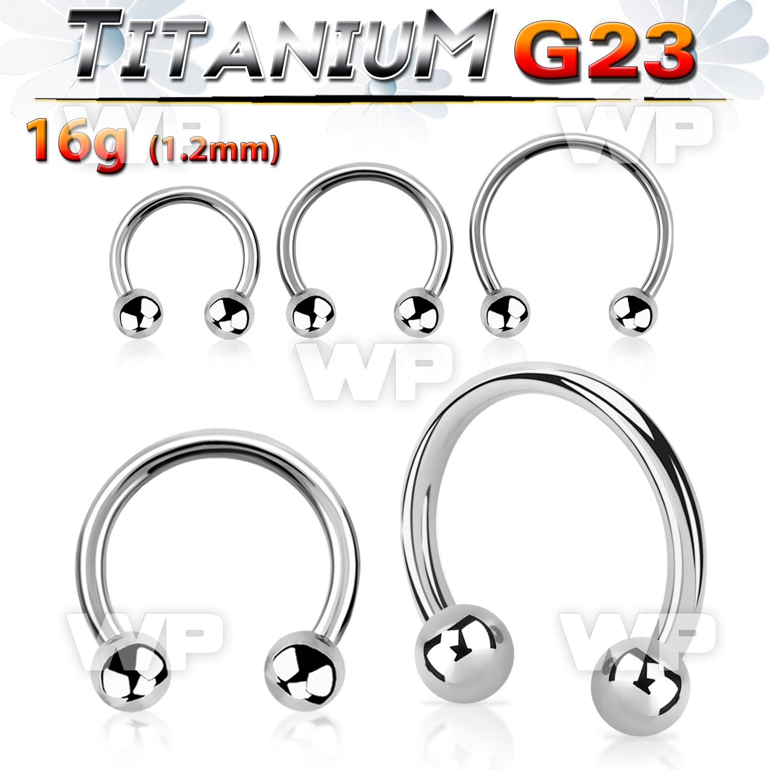 h64w4 g23 titanium cbr horseshoe 1 2mm 3mm ball belly piercing