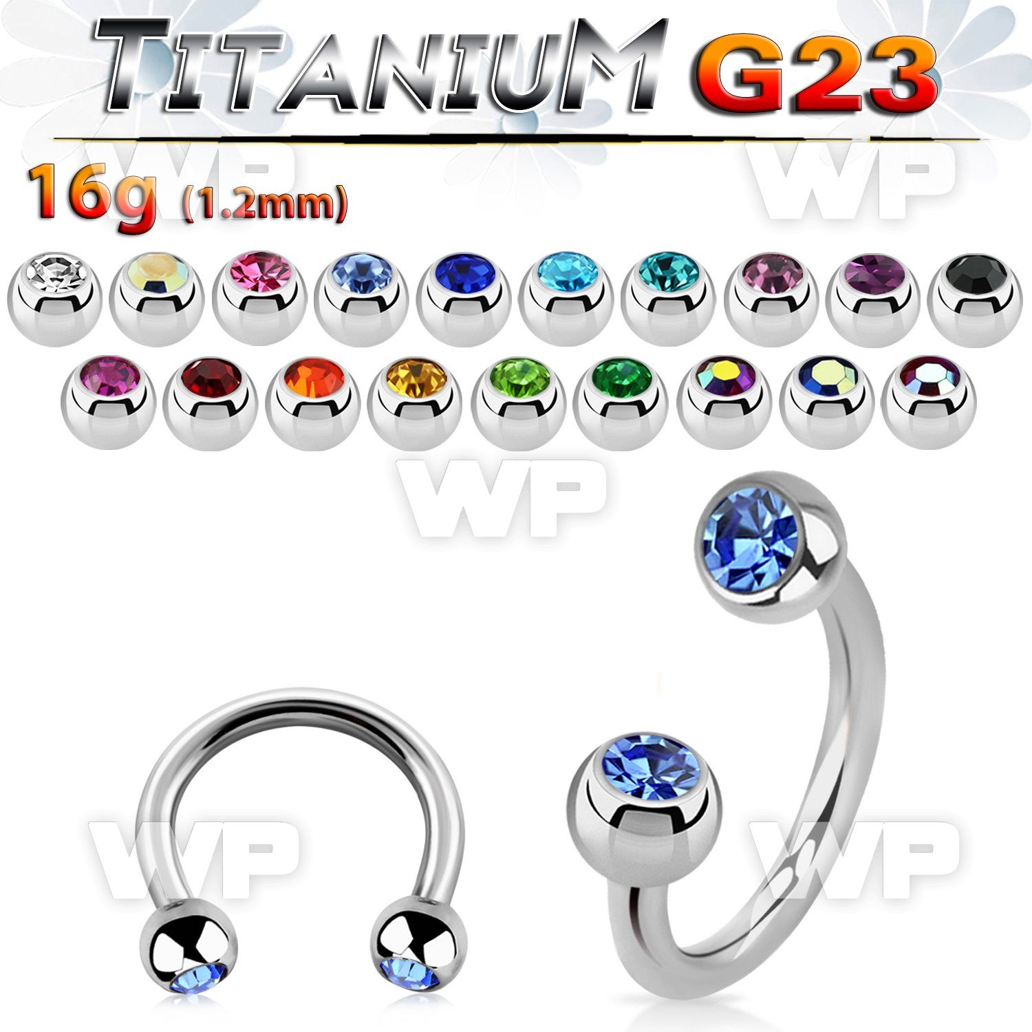 h64wk6 titanium g23 circular barbell 3mm balls
