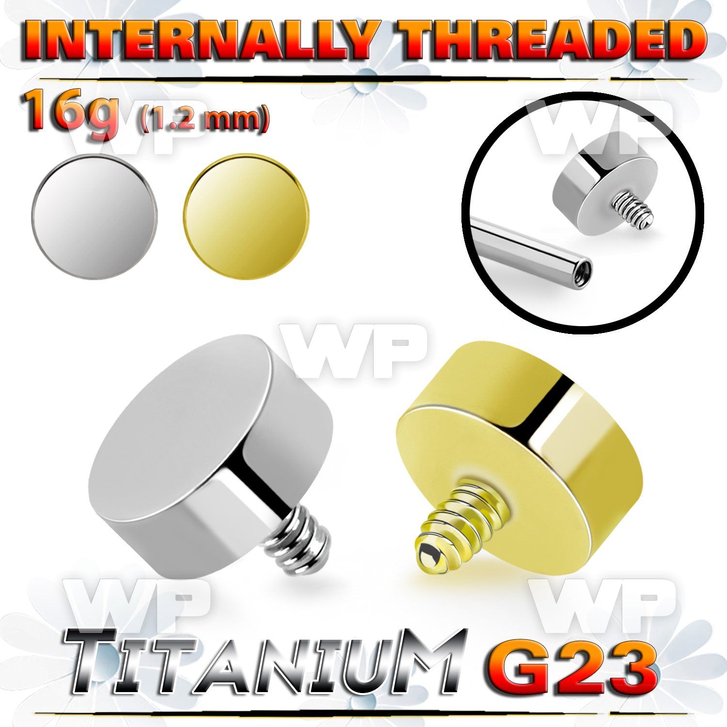 ha1z8u titanium 3mm flat round shape design top for barposts