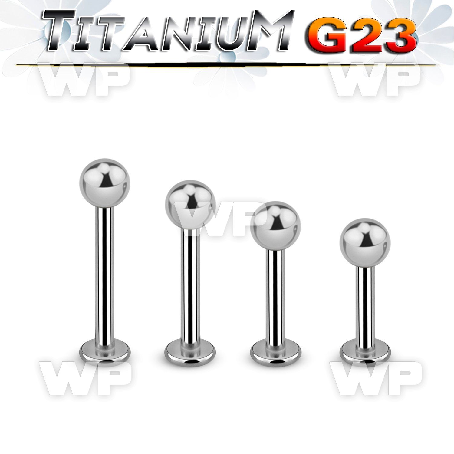 hb440 titanium labret stud 14g 4mm ball