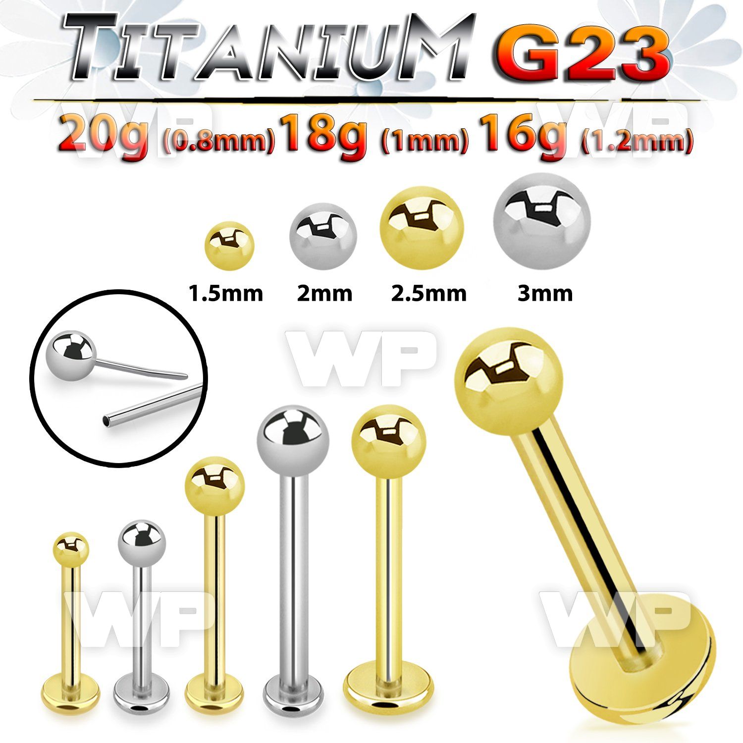 hb4u54 titanium threadless press fit labret stud ball