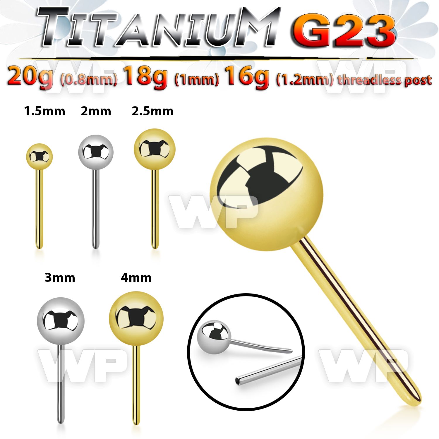 hm8u4 implant grade titanium threadless top ball