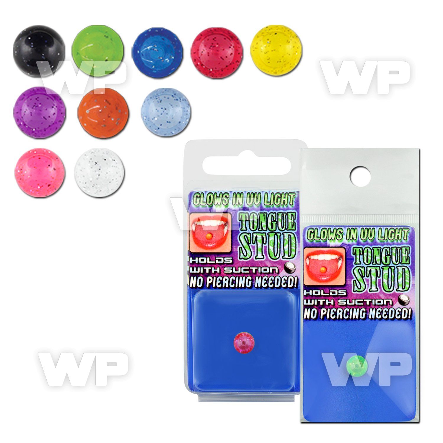 hqri3r uv illusion tongue stud holds via suction belly piercing