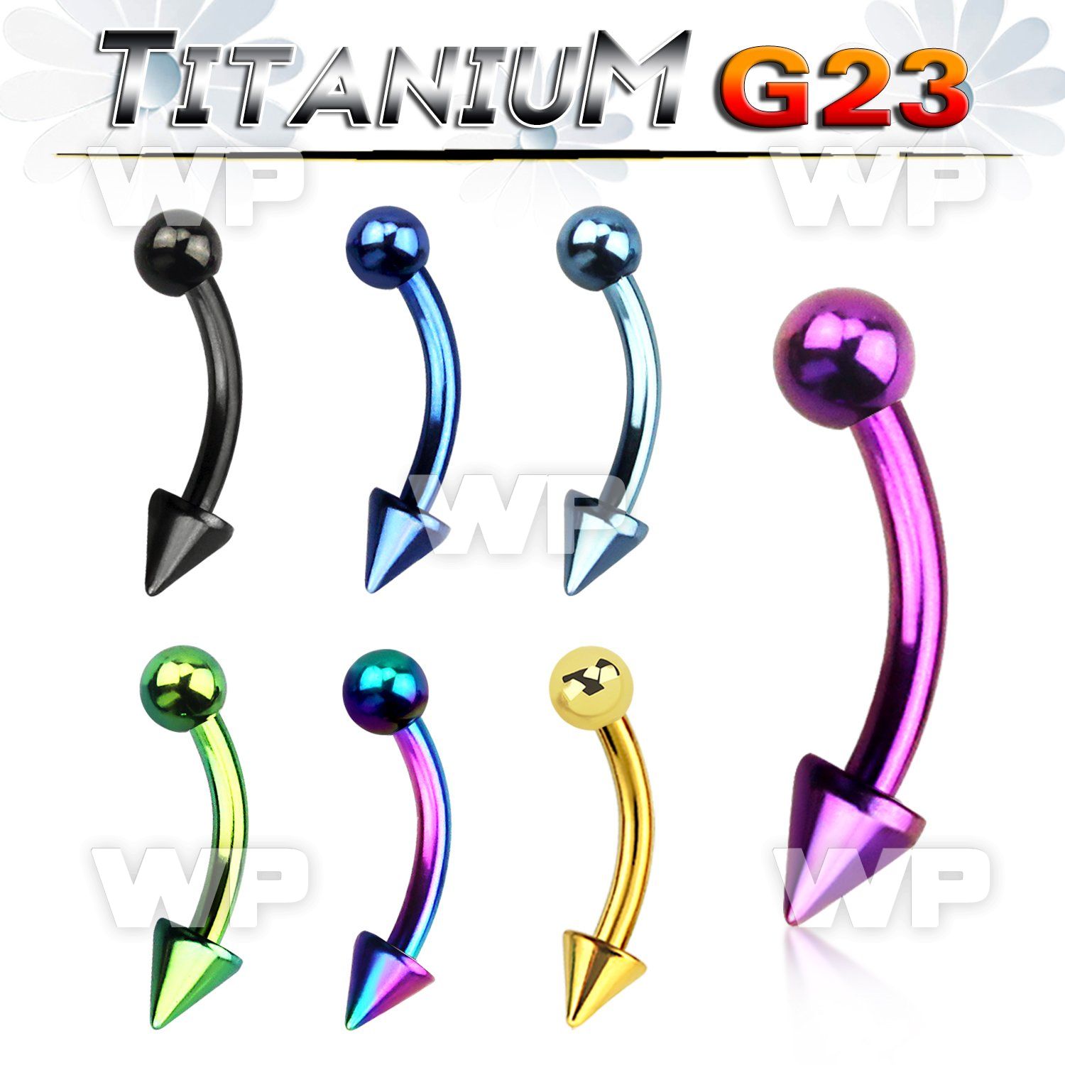 hr4uw46u ion plated g23 titanium micro banana 1 2mm 3mm ball eyebrow piercing