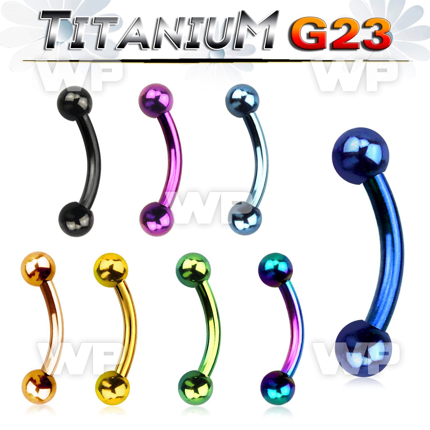 hr4uw4 ion plated g23 titanium micro banana 1 2mm 3mm ball eyebrow piercing