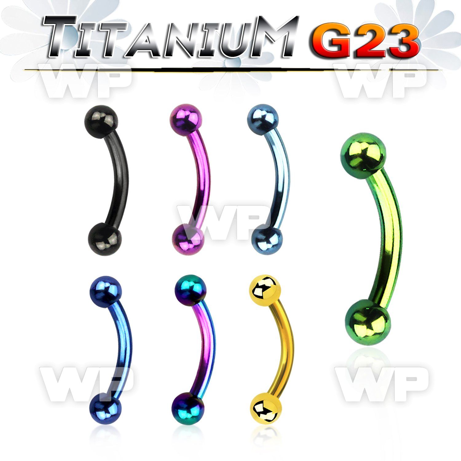 hr4uw4ks ion plated g23 titanium micro banana 1 2mm 2 5mm ball eyebrow piercing