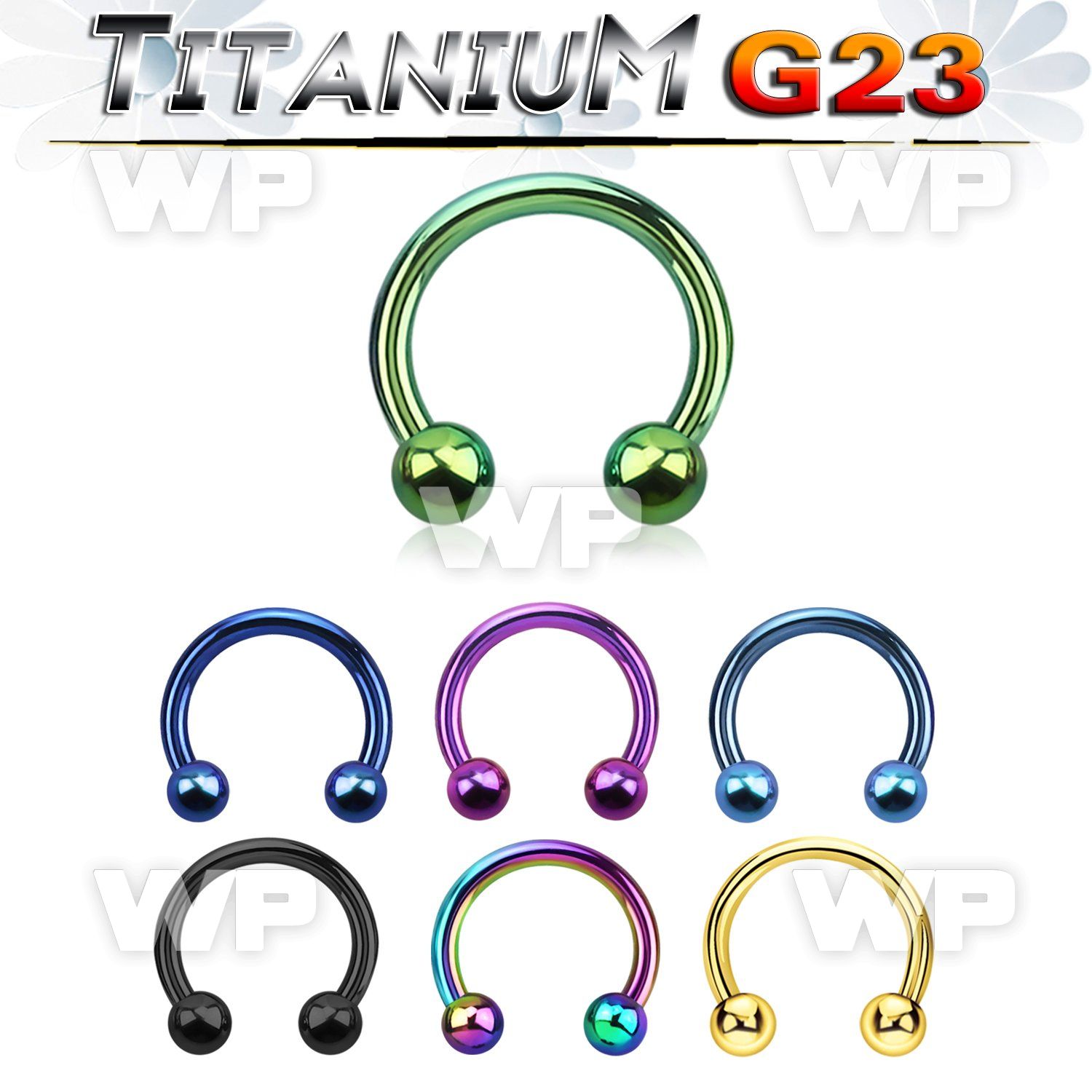 hr644z ion plated titanium horseshoe circular bar two balls