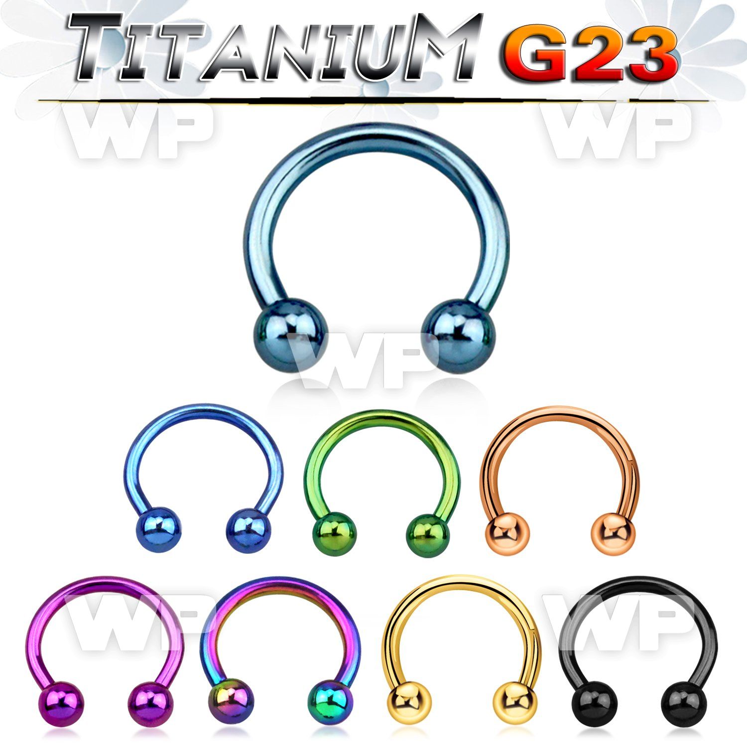 hr64w4 ion plated g23 titanium circular eyebrow barbell 1 2mm belly piercing