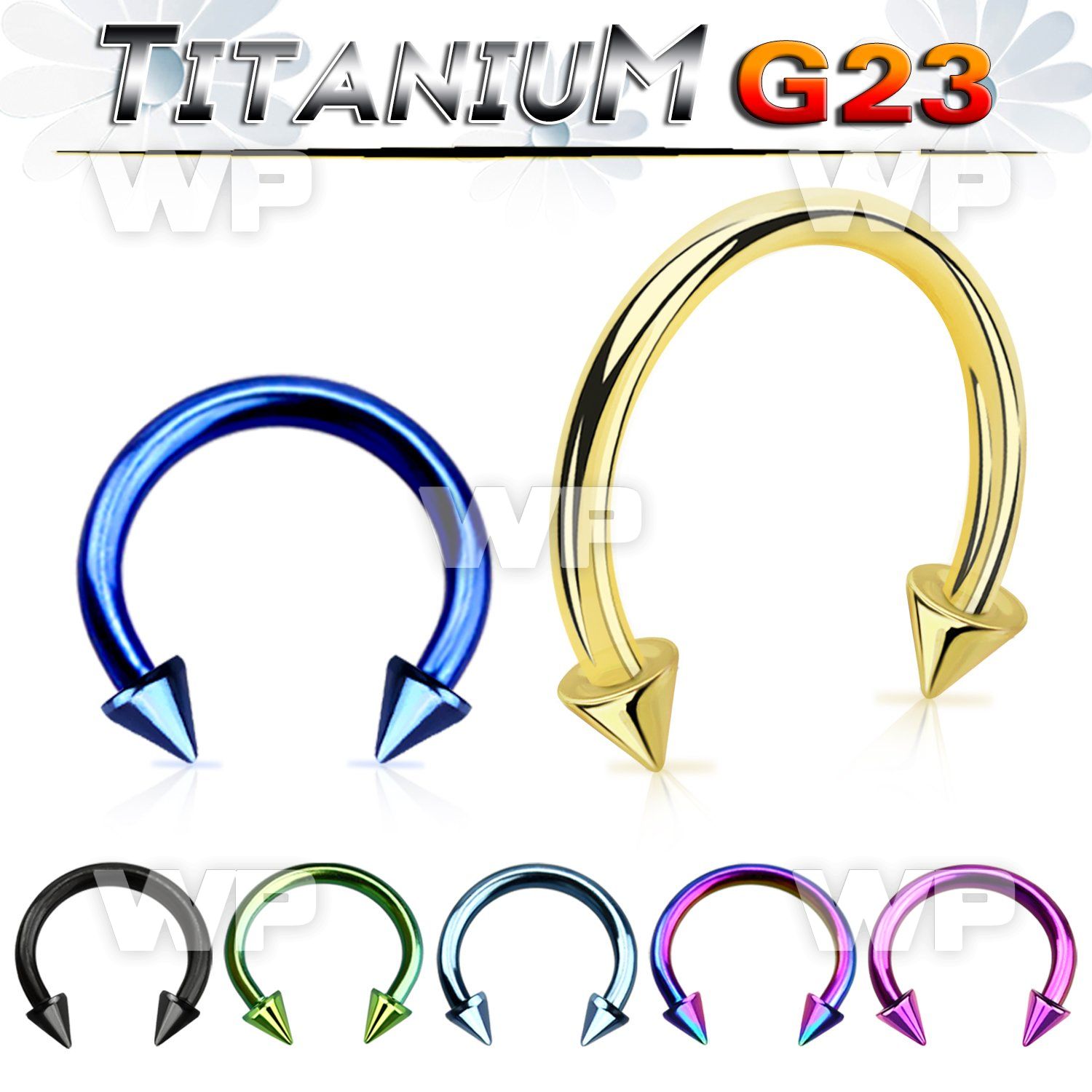 hr64wuks ion plated g23 titanium cbr horseshoe 1 2mm 2 5mm cones eyebrow piercing