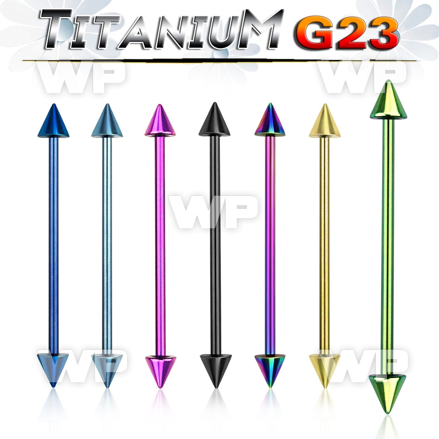 hr8u6u ion plated g23 titanium industrial barbell 1 6mm 5mm con 