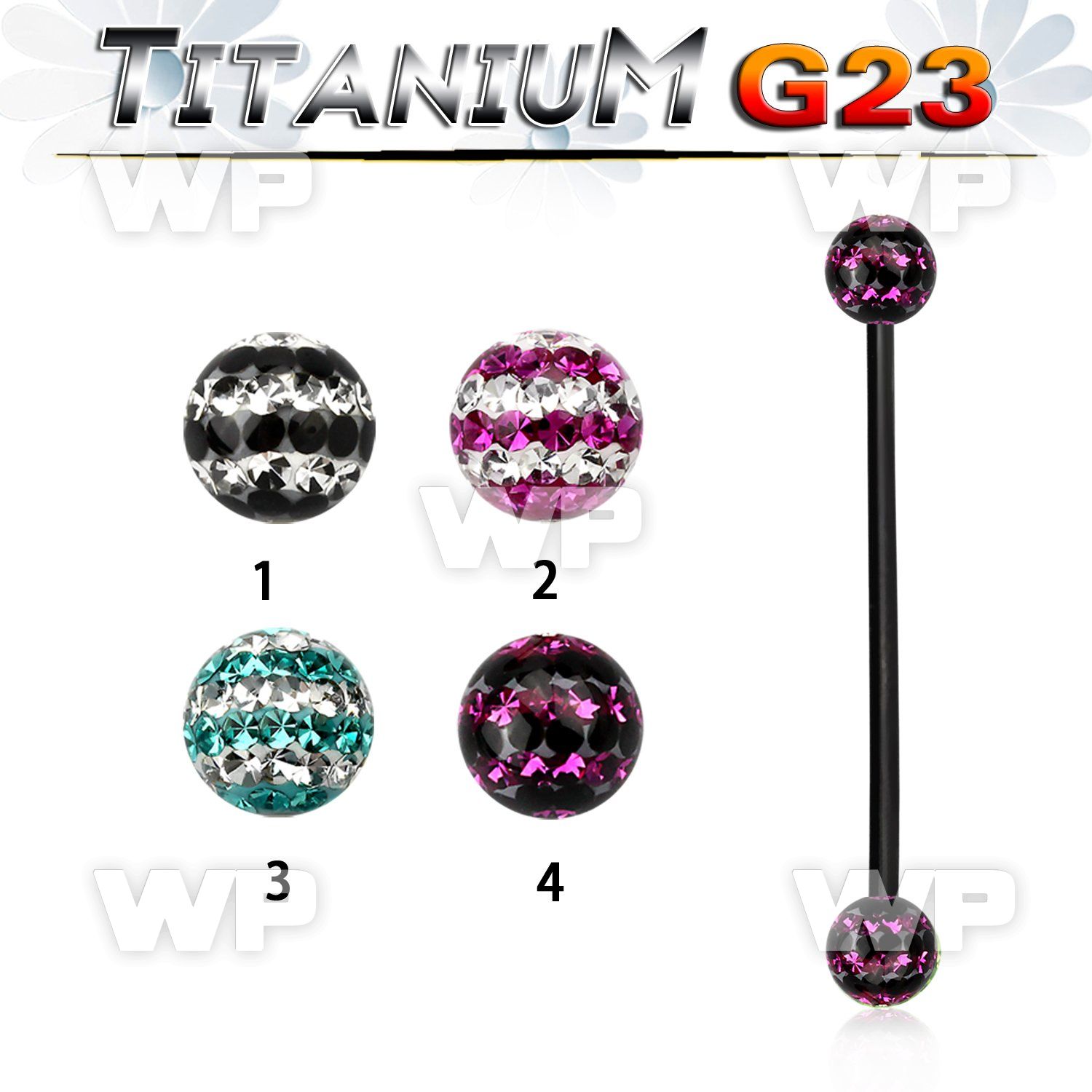 hr8udas1 ion plated g23 titanium industrial barbell 1 6mm 5mm mul 