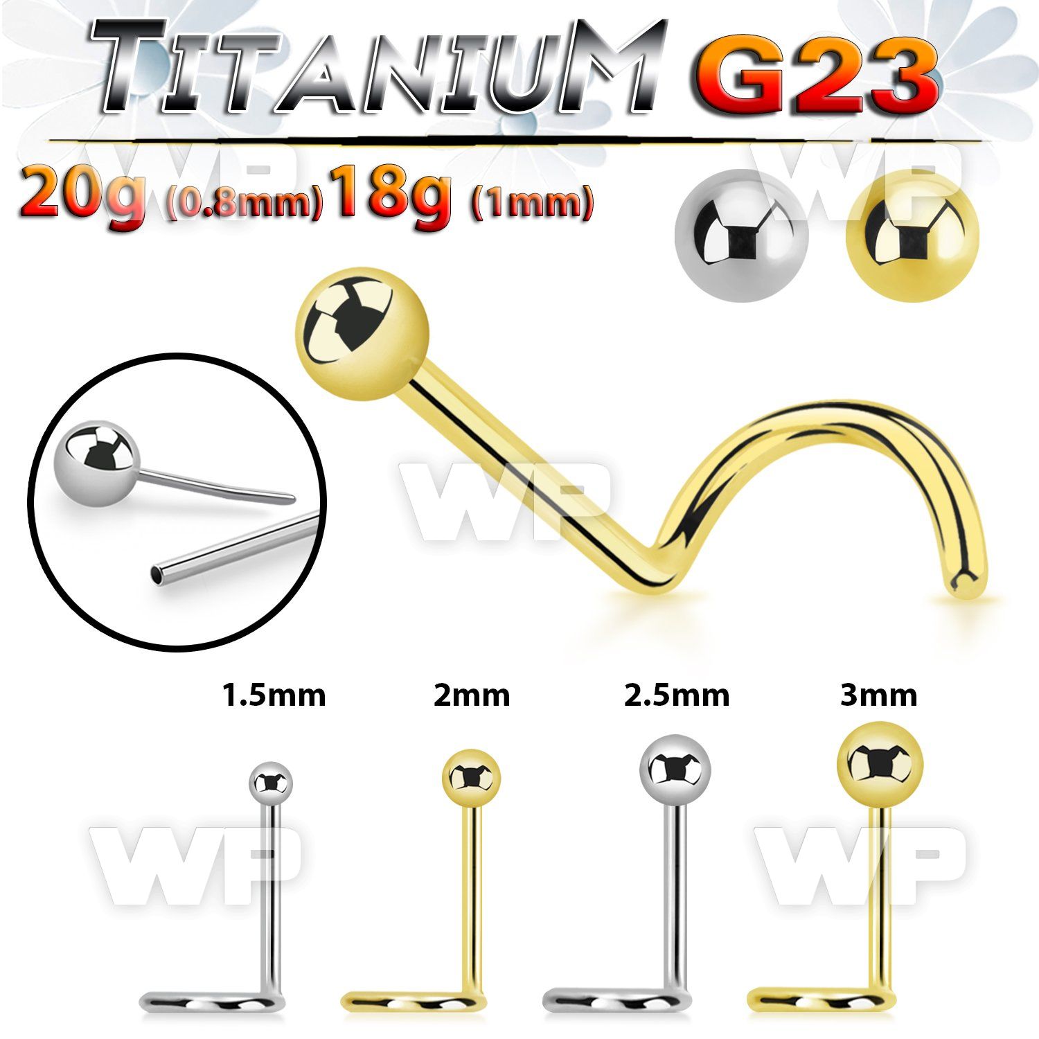 hu3ou54 titanium nose screw threadless press fit top ball