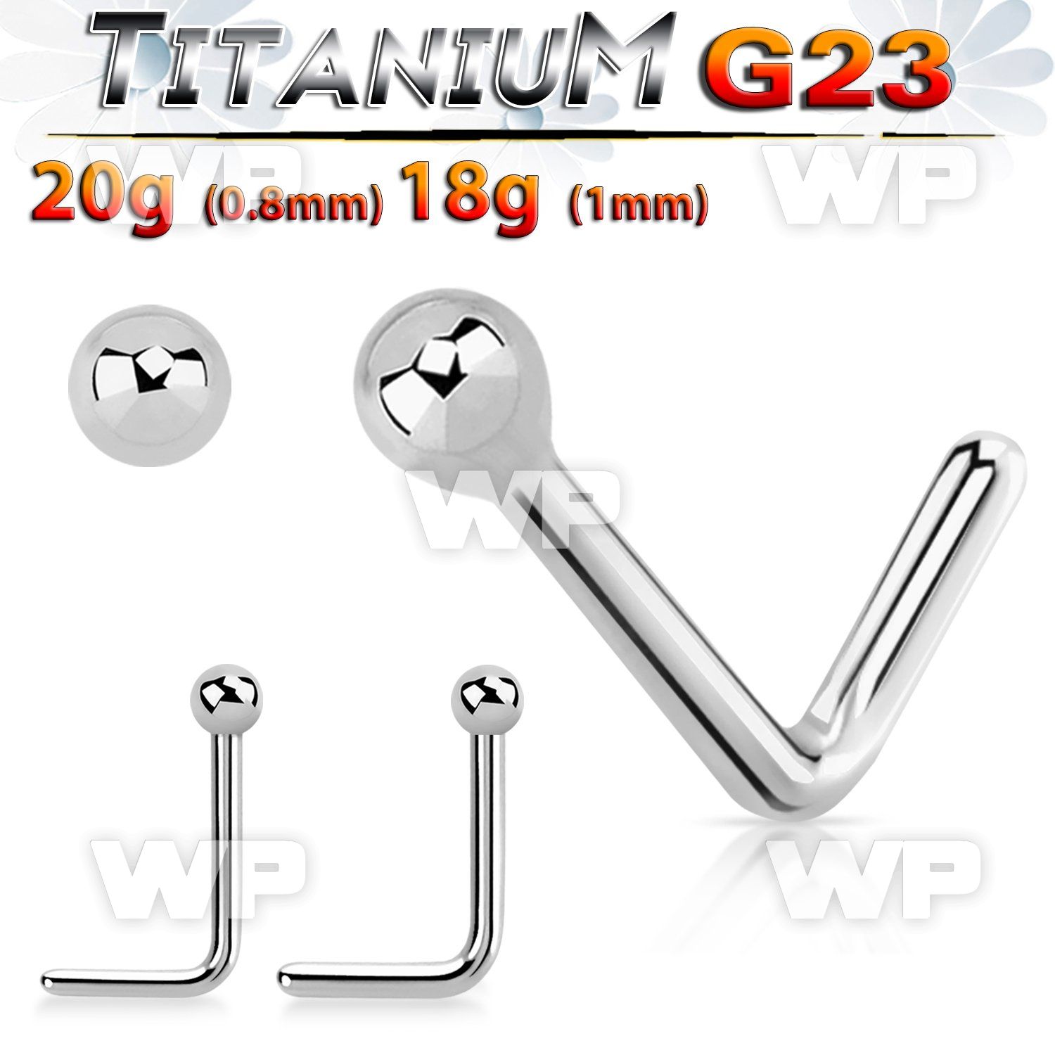 hub4 high polished titanium g23 nose pin 2mm ball