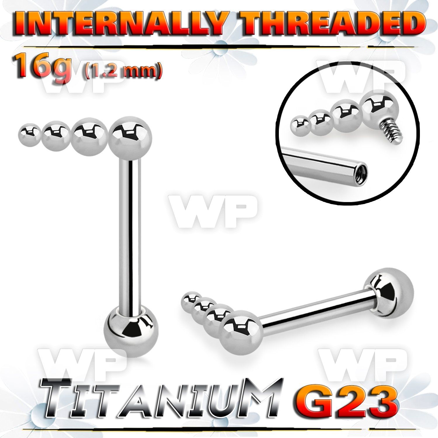 hxw8usk titanium bar descending bead balls ball internal