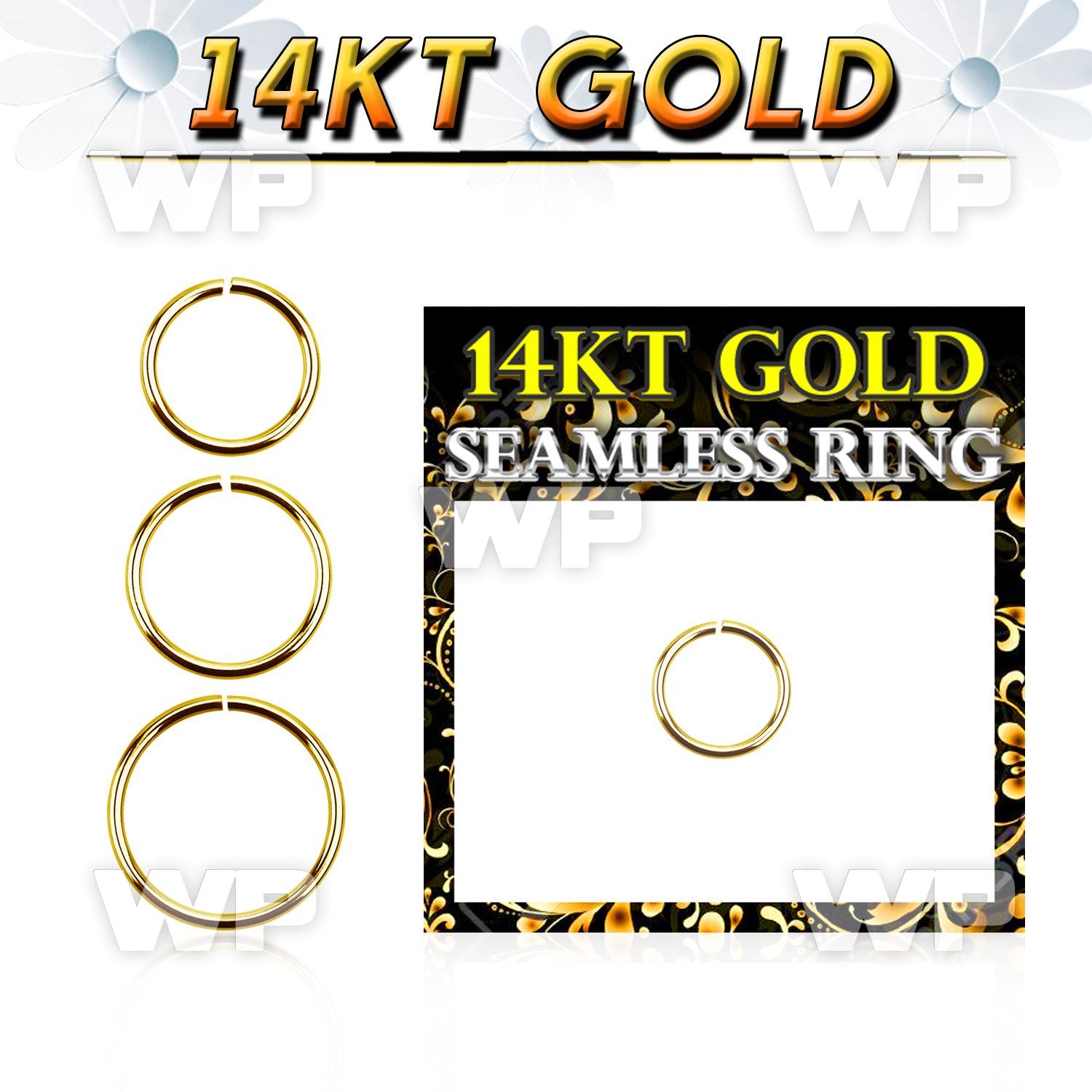 i3wbet 14kt gold seamless ring 1mm an outer diameter nose piercing