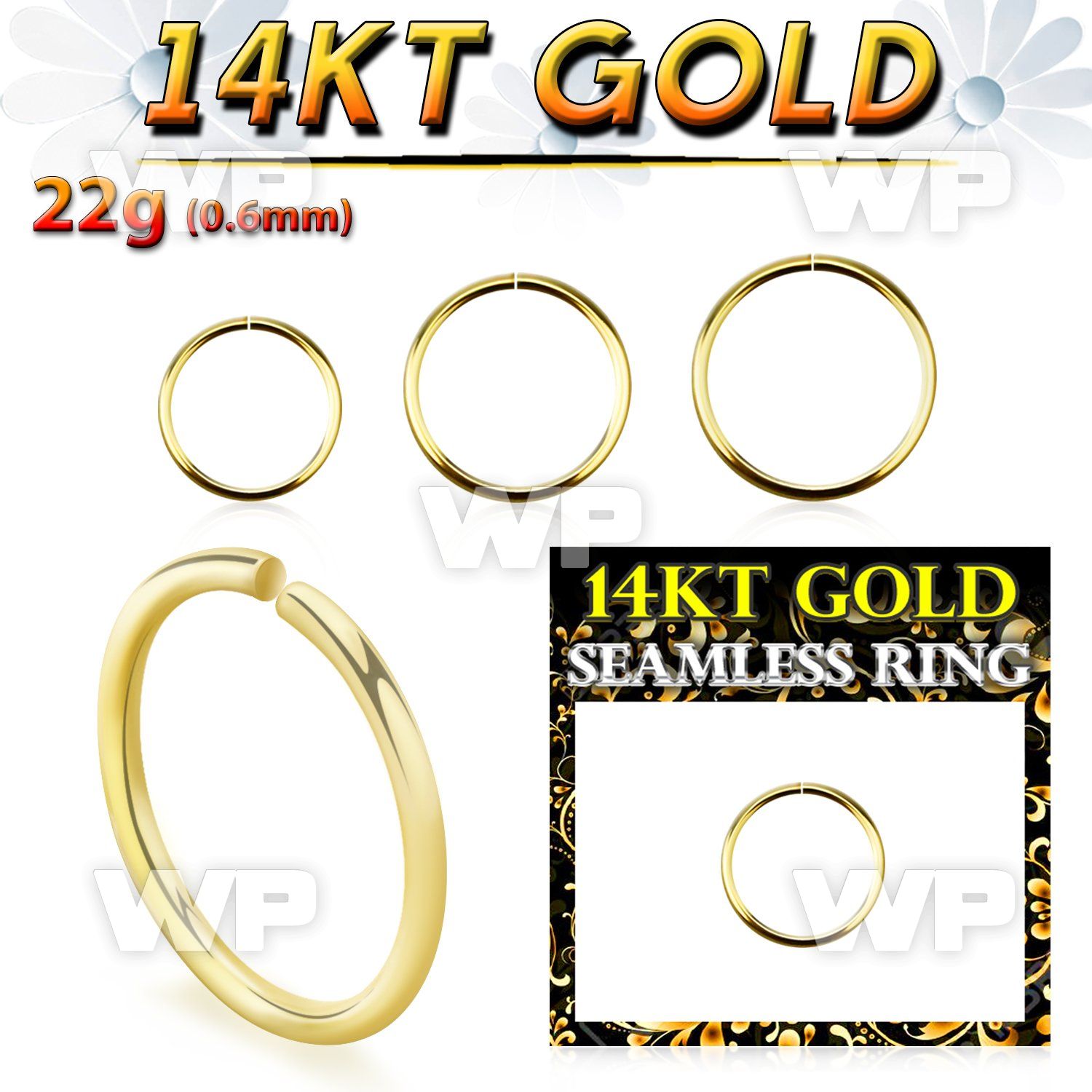 i3wbkk 14kt gold seamless nose ring 22g