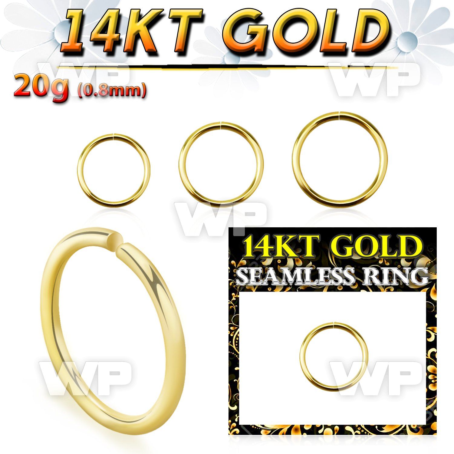 i3wbkp 14kt gold seamless ring 0 8mm an outer diameter eyebrow piercing